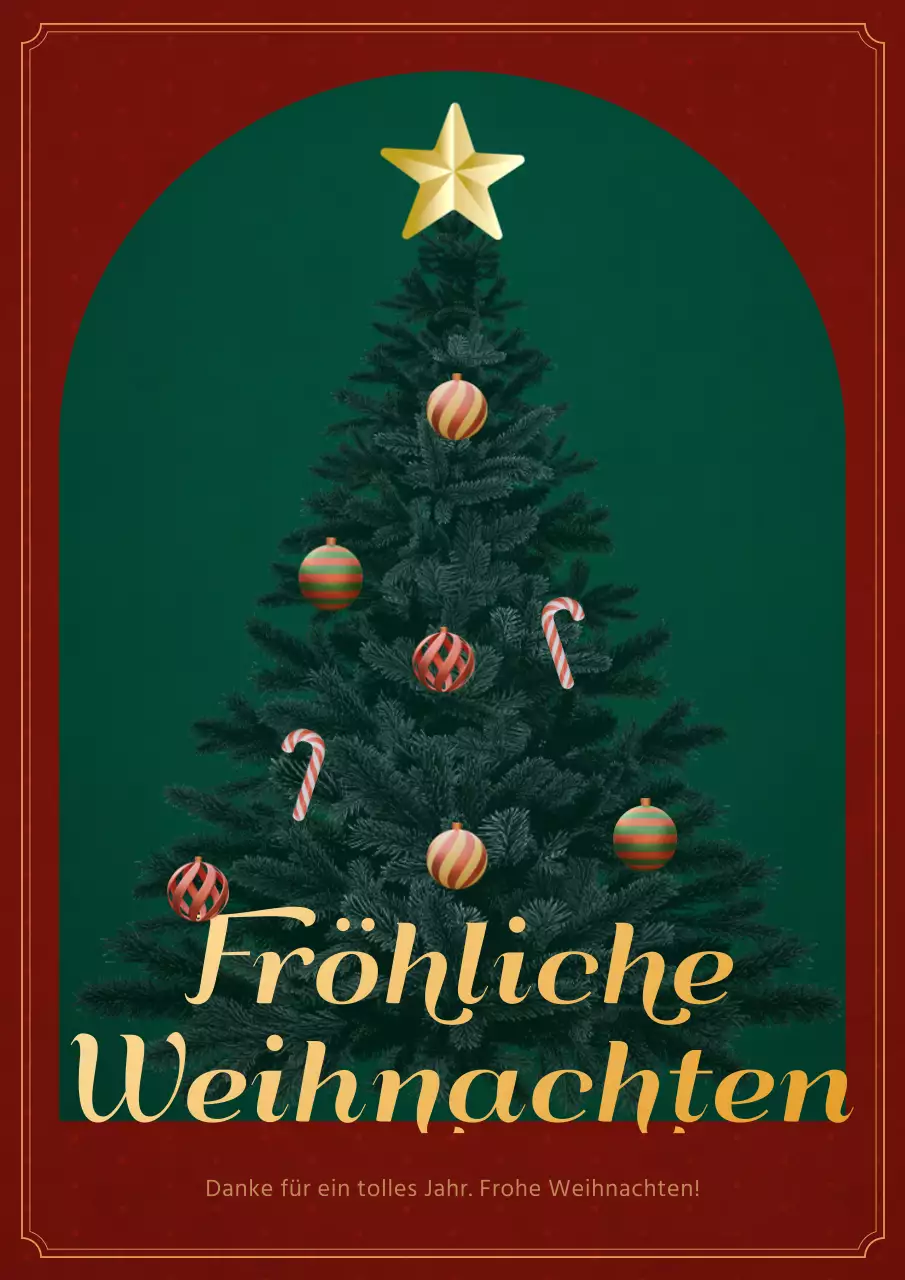 Weihnachtsposter in Grün und Rot