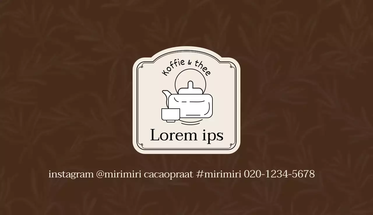 Bruine abrikoos illustratie logo cafe thee coupon