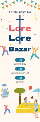 Illustration jaune clair d'un bazar d'église