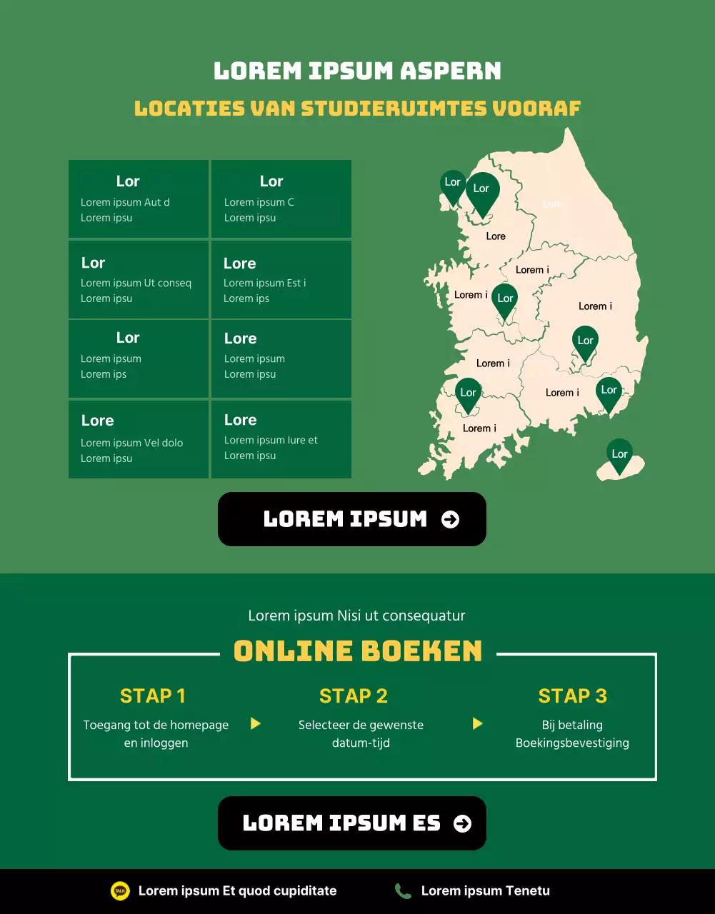 StudyCafe face-to-face interview in groene en gele levendigheid