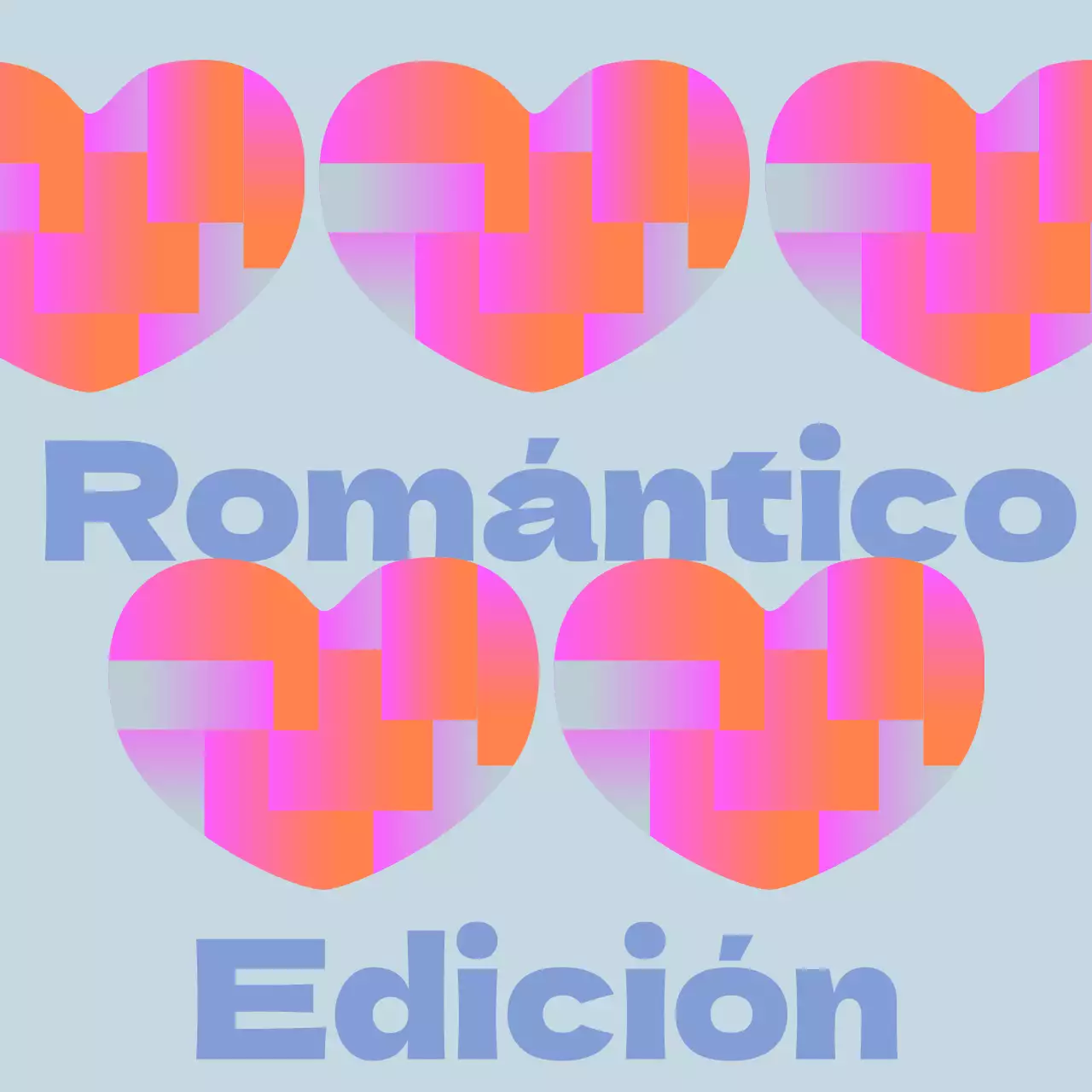 Portadas de discos rosas, naranjas y azules