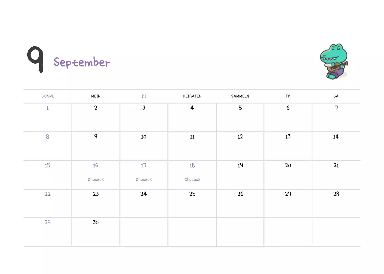 Ein Kalender mit einem niedlichen Argo-Illustrationskonzept