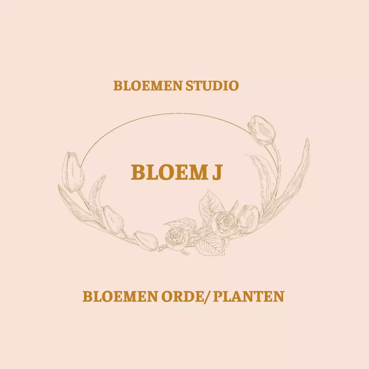 Vintage bloemenetiket met beige illustratie