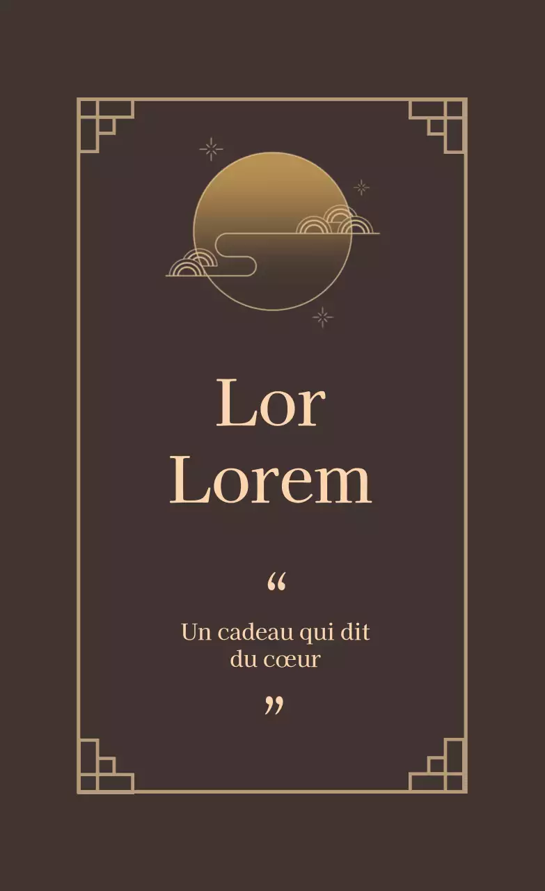 Étiquette d'emballage du coffret cadeau illustré abricot brun