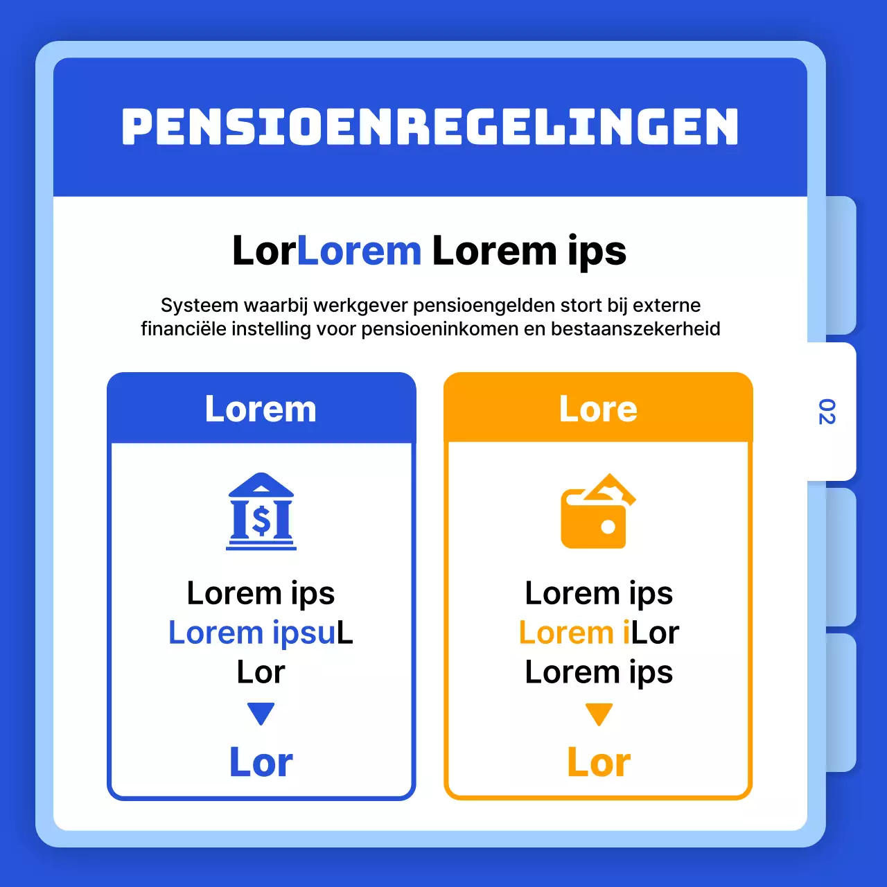 Superannuation finance cardnews met blauwe map thema