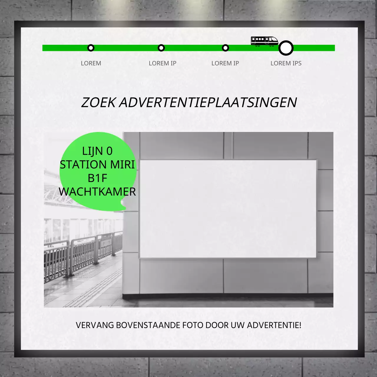 Subway advertentie foto evenement met groen billboard concept