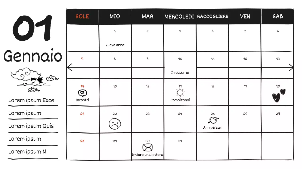 Un post diario in bianco e nero, con un simpatico scarabocchio