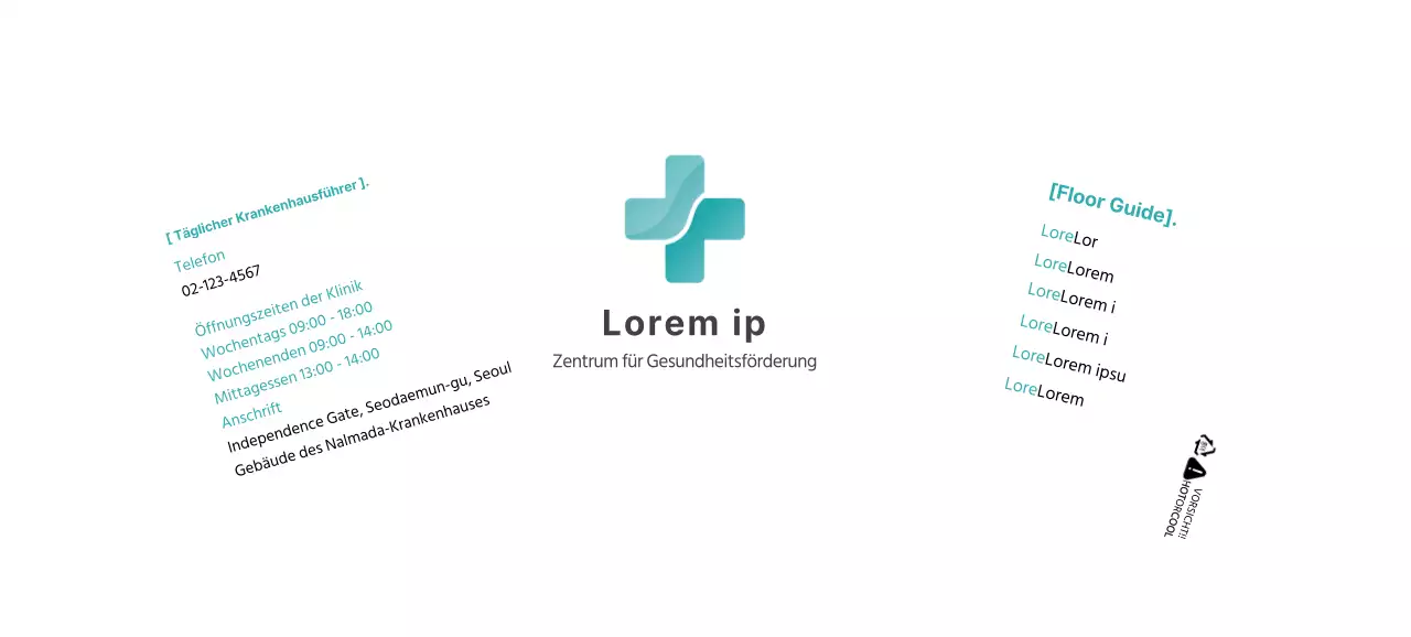 weiß blau einfaches Logo Krankenhaus