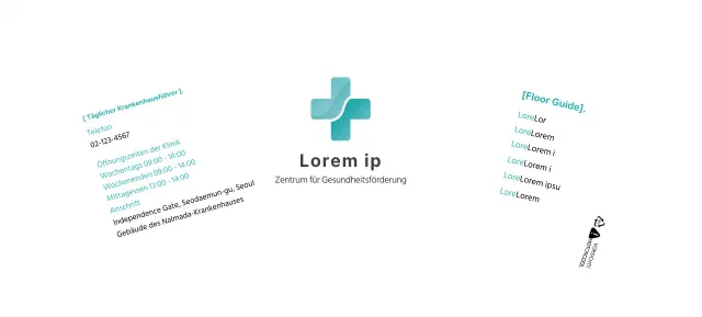 weiß blau einfaches Logo Krankenhaus