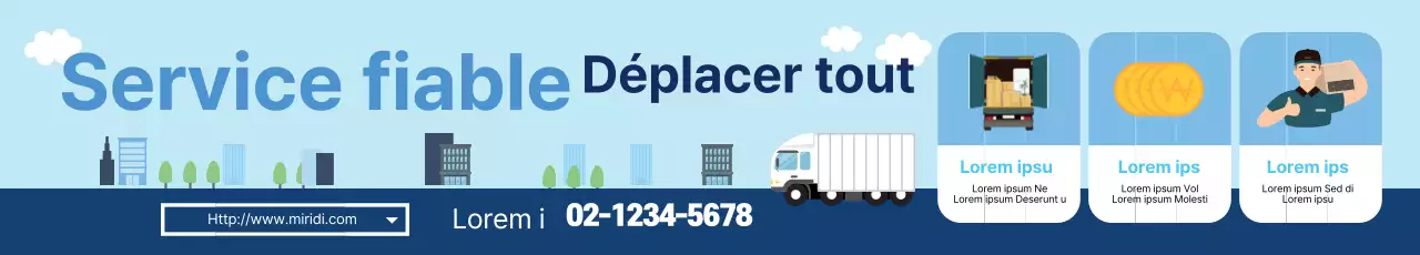 Blue Illustration promeut des services de déménagement propres