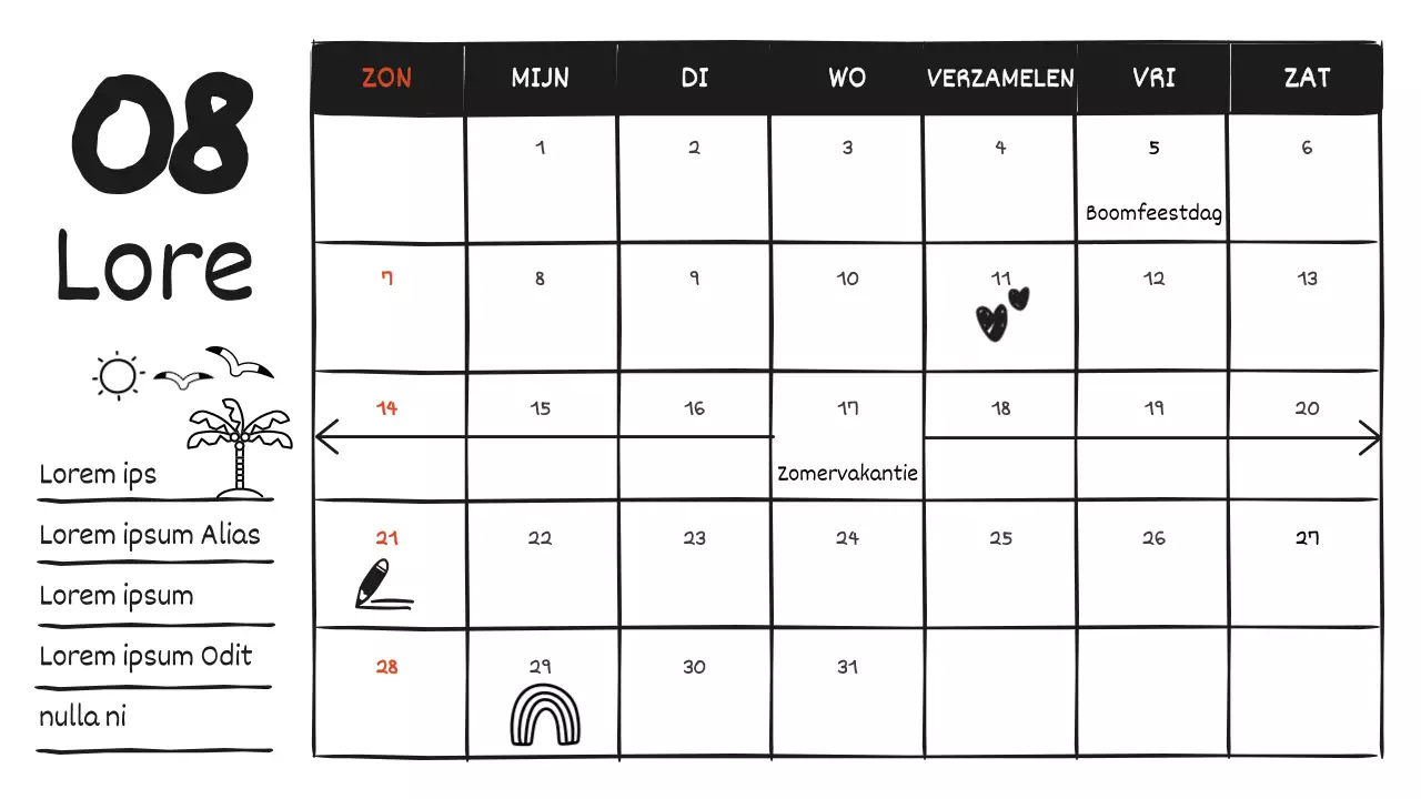 Een zwart-wit, doodle-y dagboekpost met een schattig doodle-gevoel