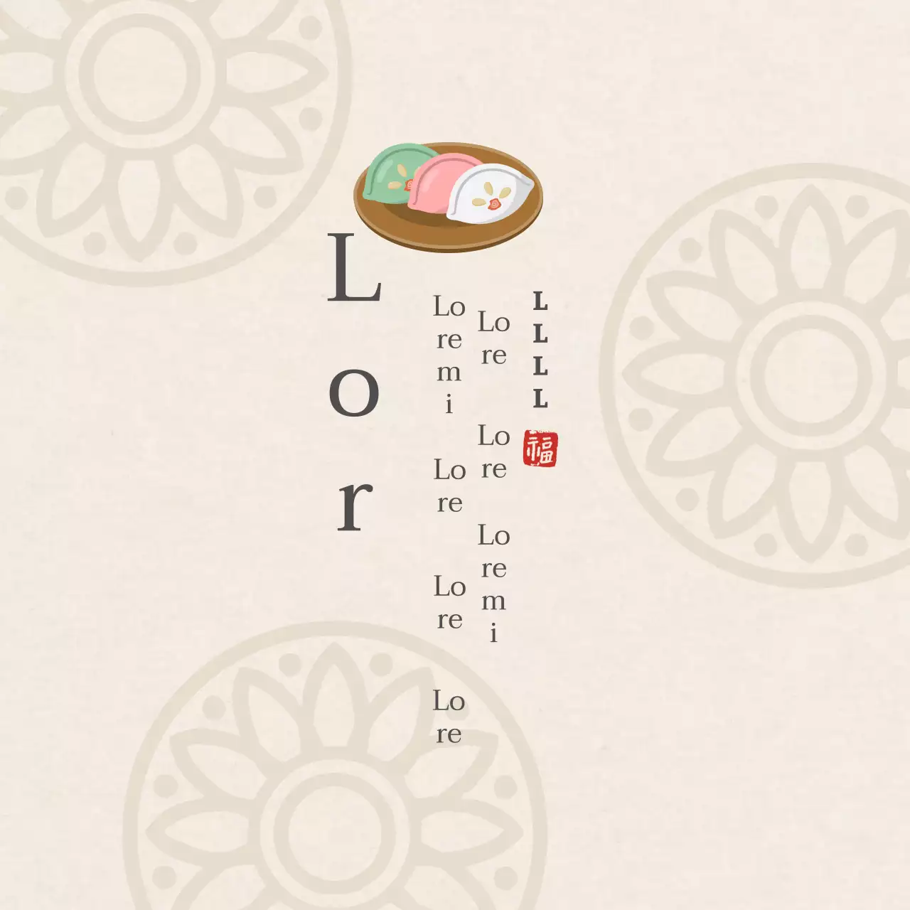 Ivory traditioneel patroon eenvoudige rijstcake restaurant Chuseok dankzegging