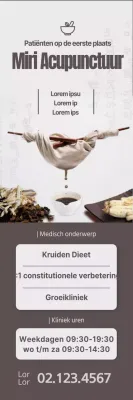 Een eenvoudig concept in zwart, bruin en lichtgrijs voor de kliniek voor oosterse geneeskunde