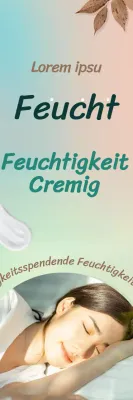 Herbststimmung Feuchtigkeitscreme Kosmetik Werbebanner in braun und türkis vertikales Rechteck