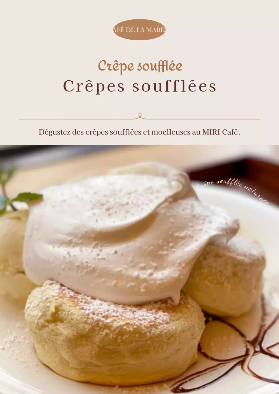 Une carte des desserts soufflée ivoire et sentimentale