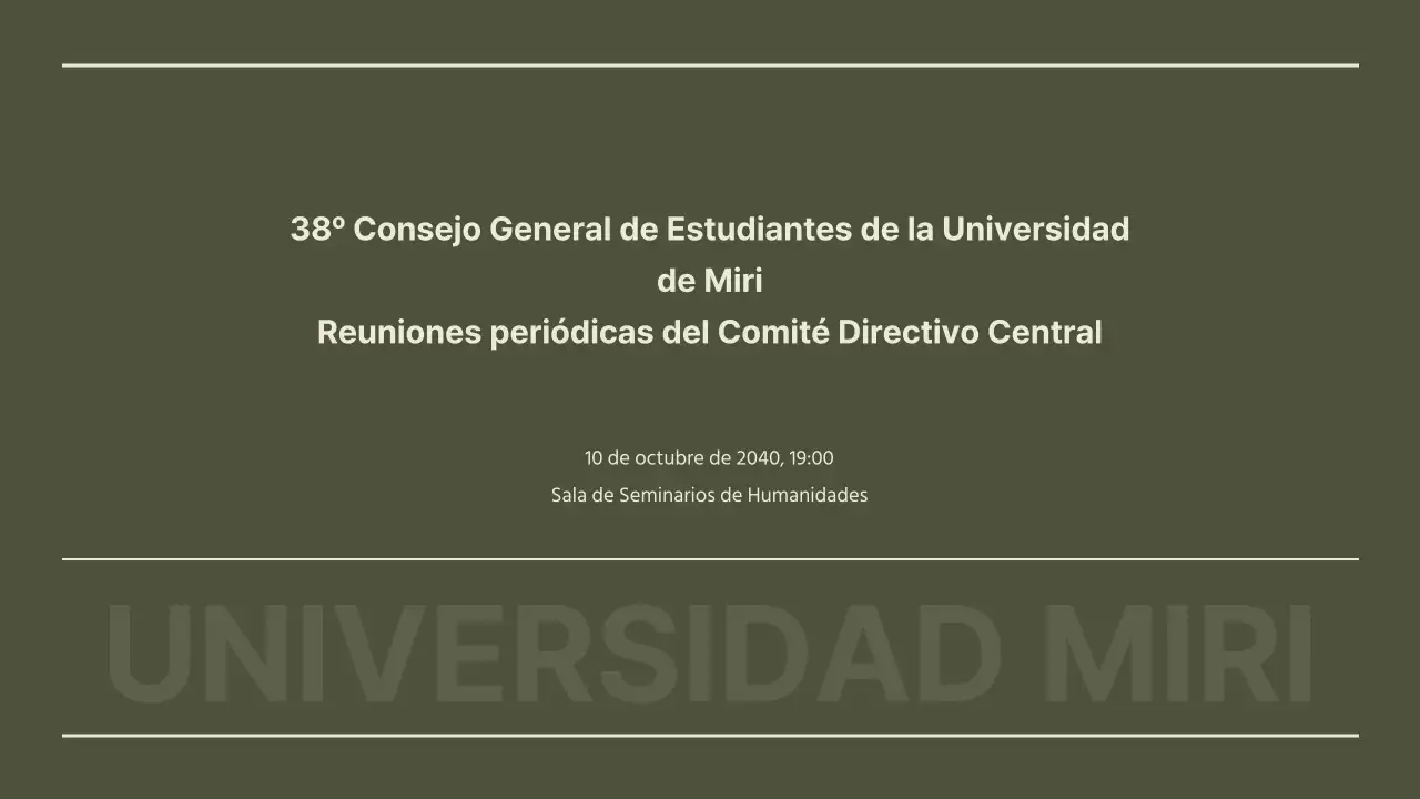 Una reunión ordinaria del consejo de estudiantes de color caqui y aspecto limpio
