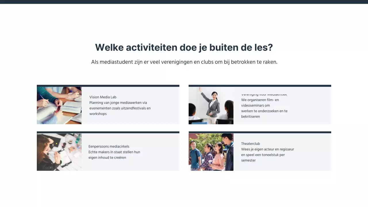 Een eenvoudige inleiding voor de afdeling public relations van een universiteit in marine en geel