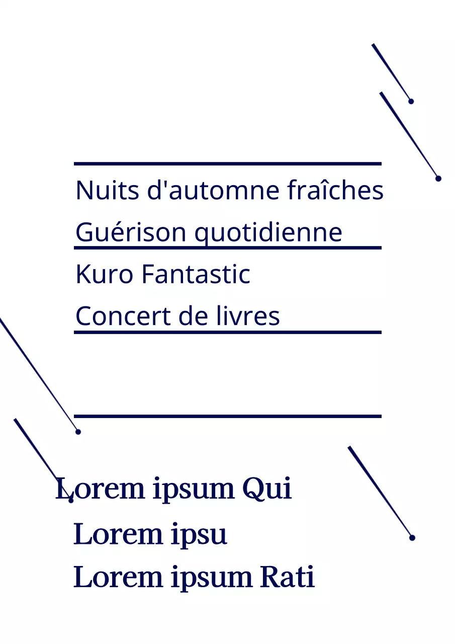 Illustration simple en forme d'étoile bleu marine Livre d'information Concert