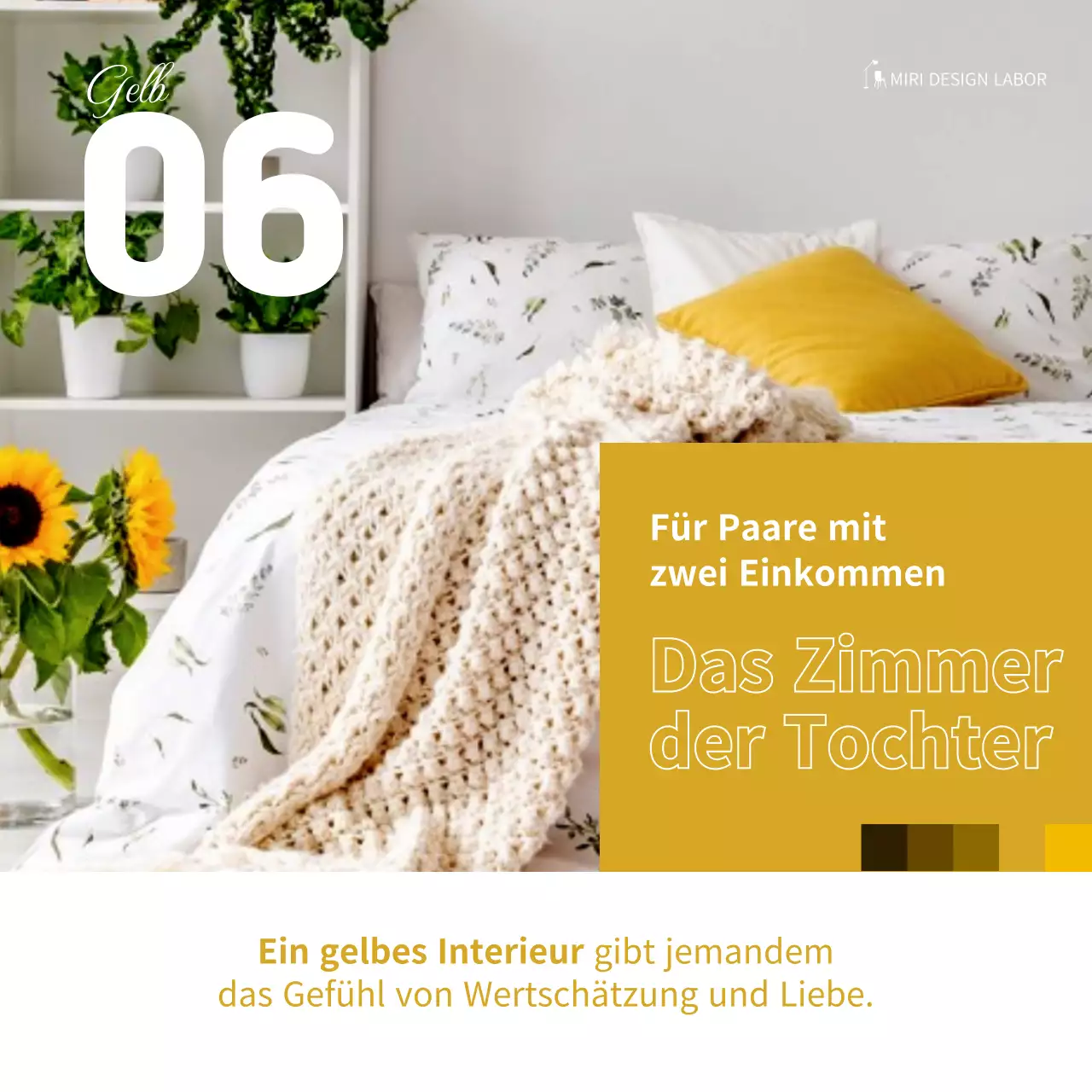 Farbberatung für Innenräume im Magazinstil in Grün und Lila Simple Card News