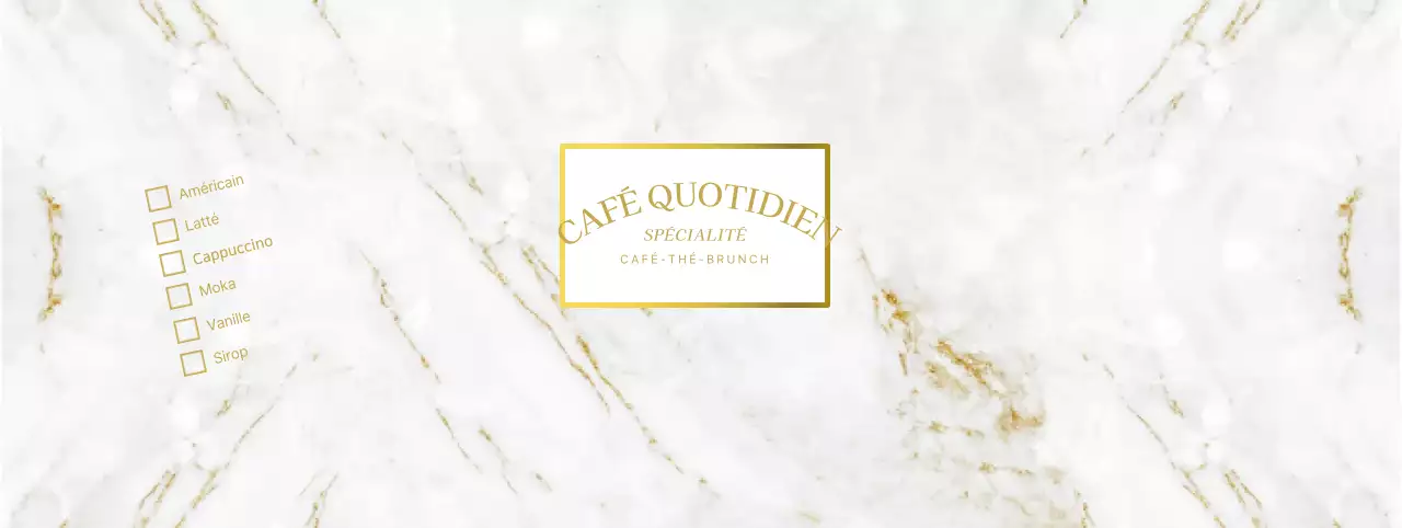 Gobelets en papier à motif marbré pour la présentation des menus des cafés