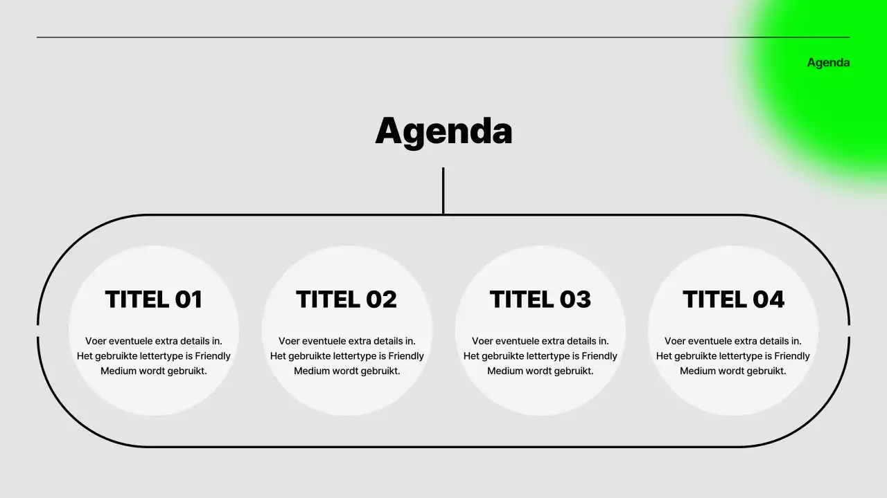 Eenvoudige conferentie-oriëntatiepresentatie in grijs en limoengroen