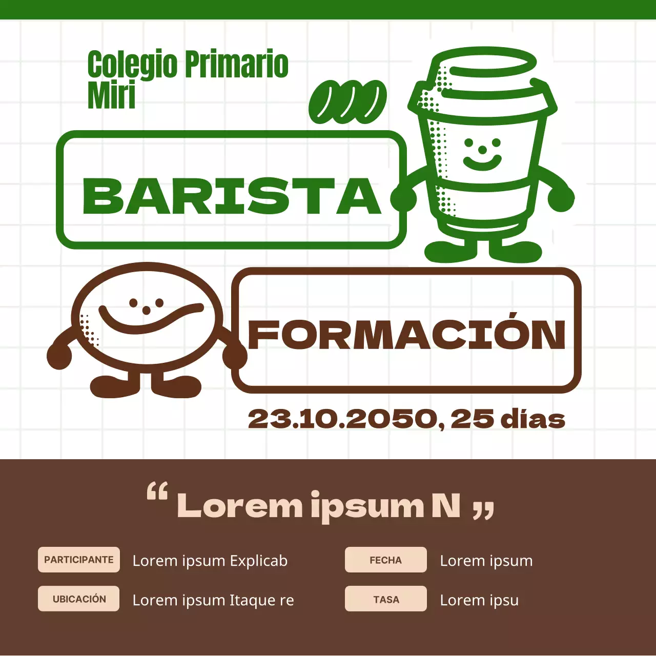 Guía profesional para baristas de Brown and Green Coffee Cute
