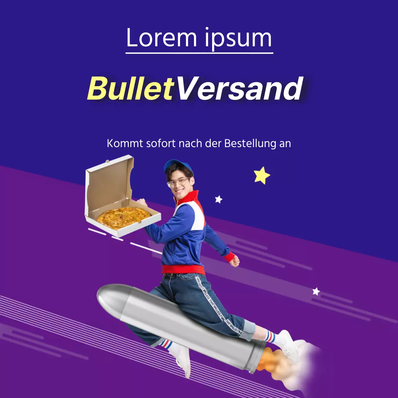 Lieferkugel auf violett-blauem Hintergrund