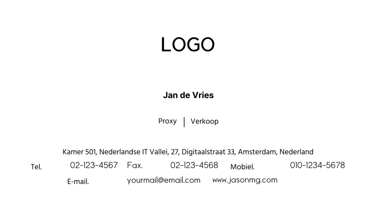 Visitekaartje Solution Development Company