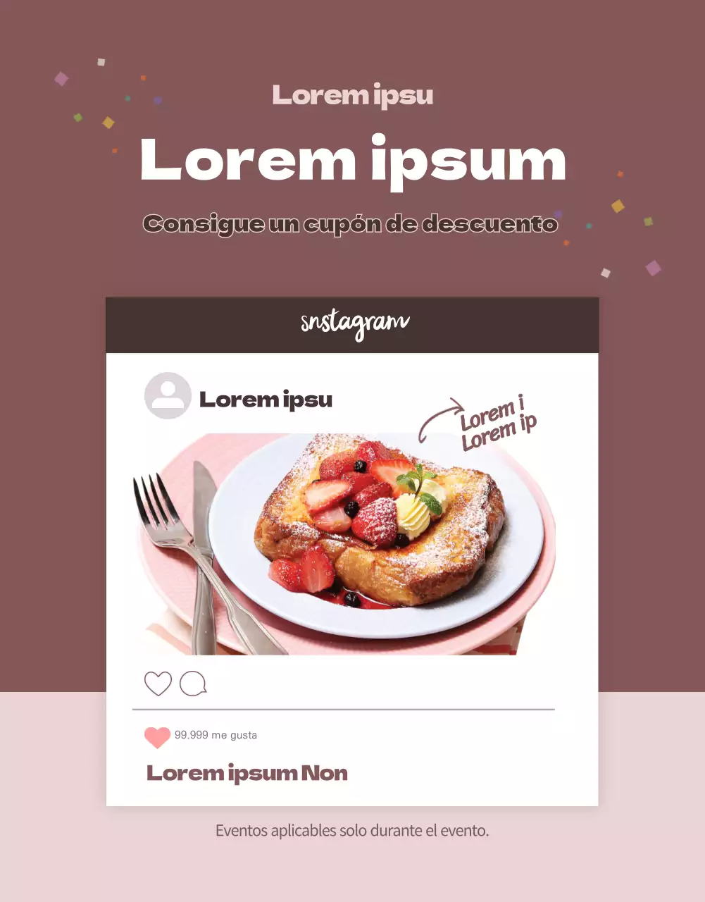 Revisión del concepto rosa y limpioEventos