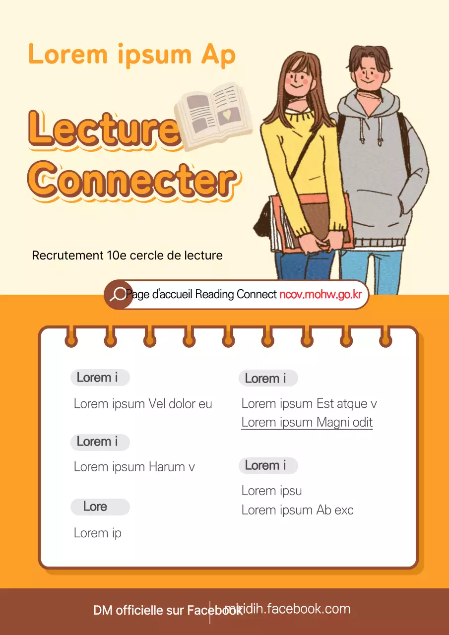 Affiche de recrutement du club de lecture de l'Université Jaune