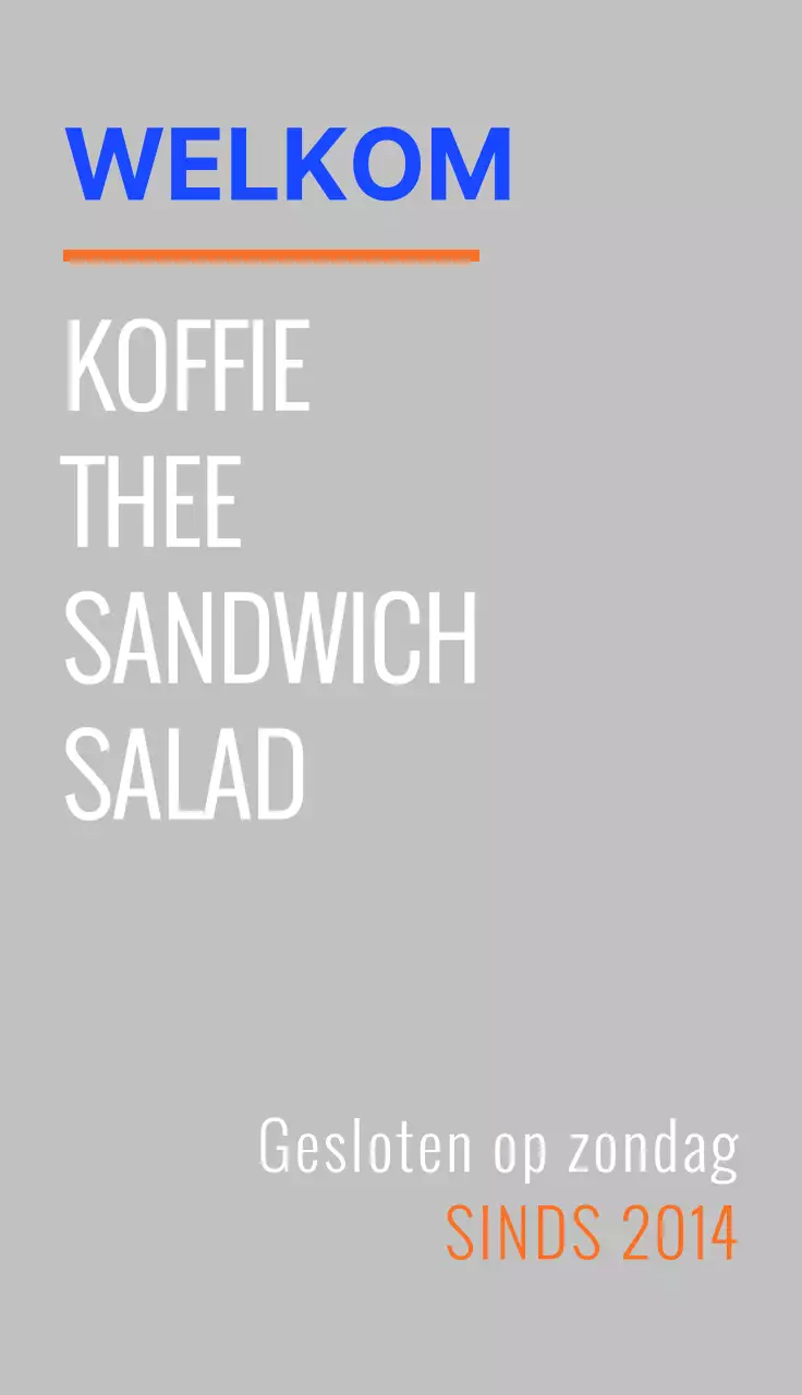 Een blauw en oranje hipstercafé promoten