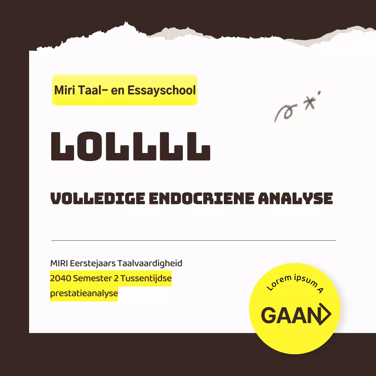 Een eenvoudige geel en zwart innerlijke rang analyse training school werving promotie