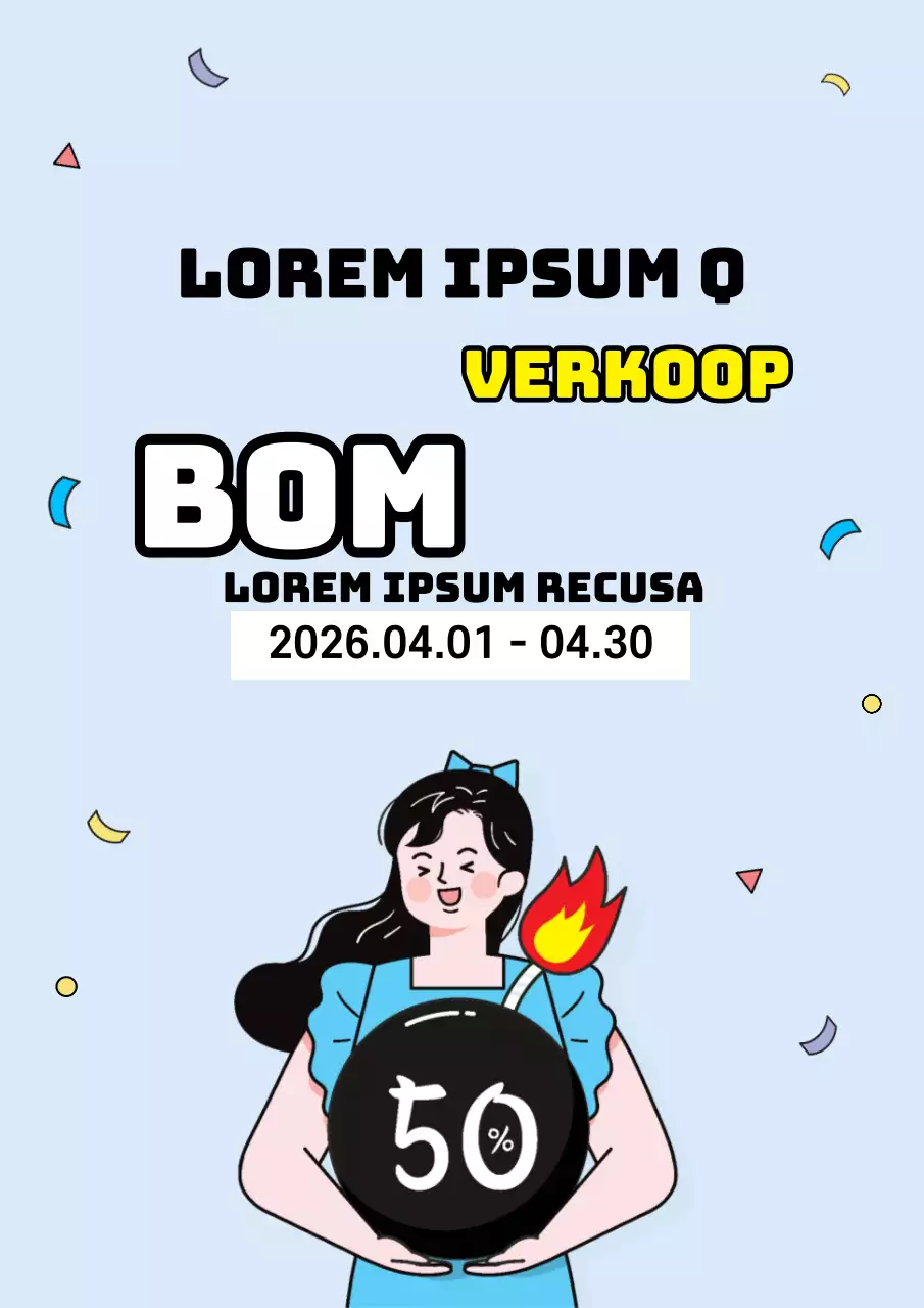 Promoot een superduper uitverkoop evenement in lichtblauw