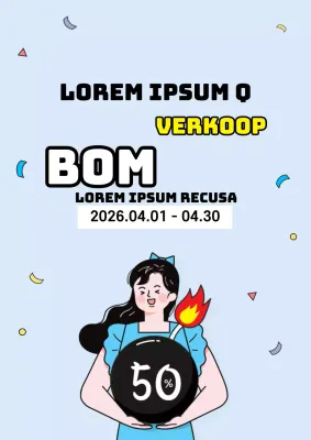 Promoot een superduper uitverkoop evenement in lichtblauw