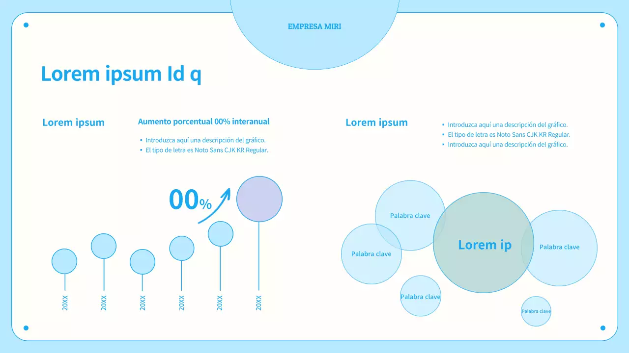 Gráficos e infografías con círculos en tonos pastel azules