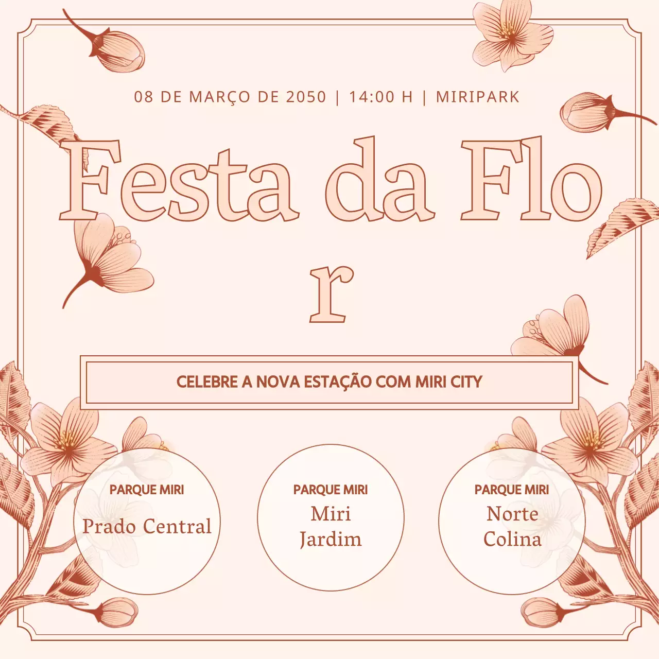Promover um festival primaveril de rosas e castanhos
