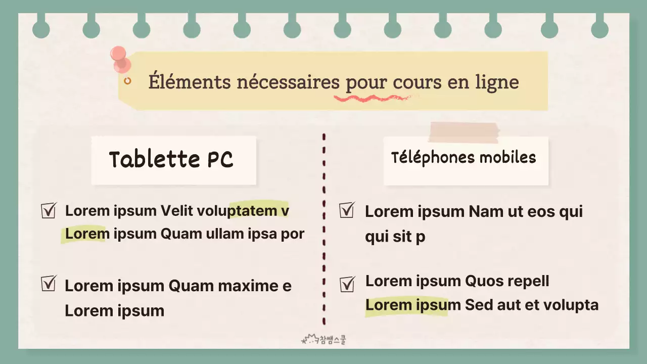 L'étiquette de la classe en ligne avec le concept de la note jaune