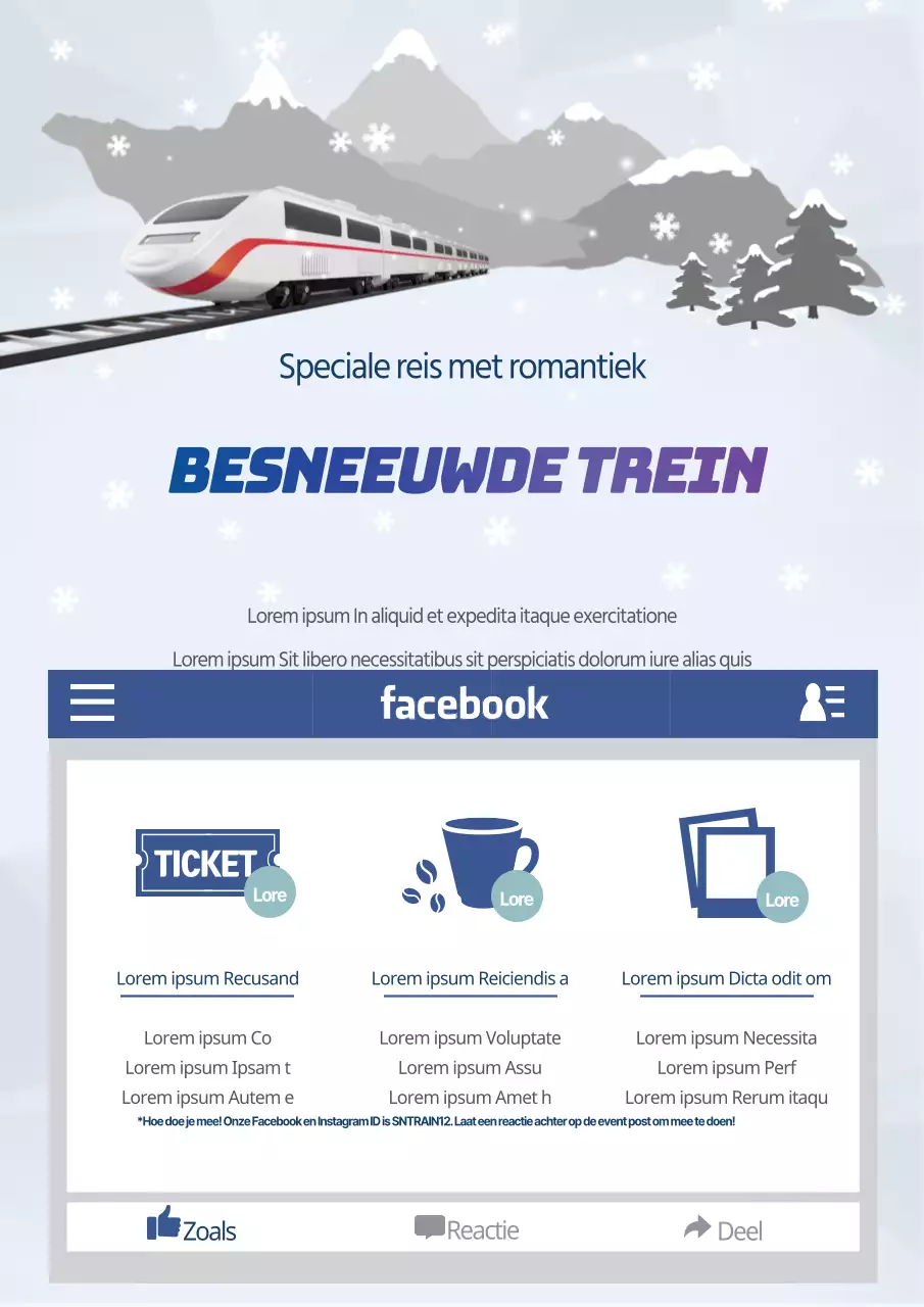 Besneeuwde trein
