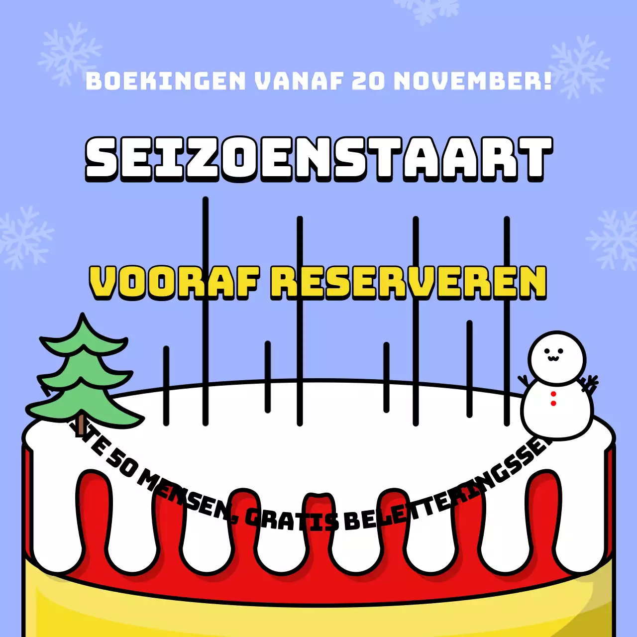 Handleiding voor illustratoren van kersttaarten om vooraf te reserveren bij de bakkerij
