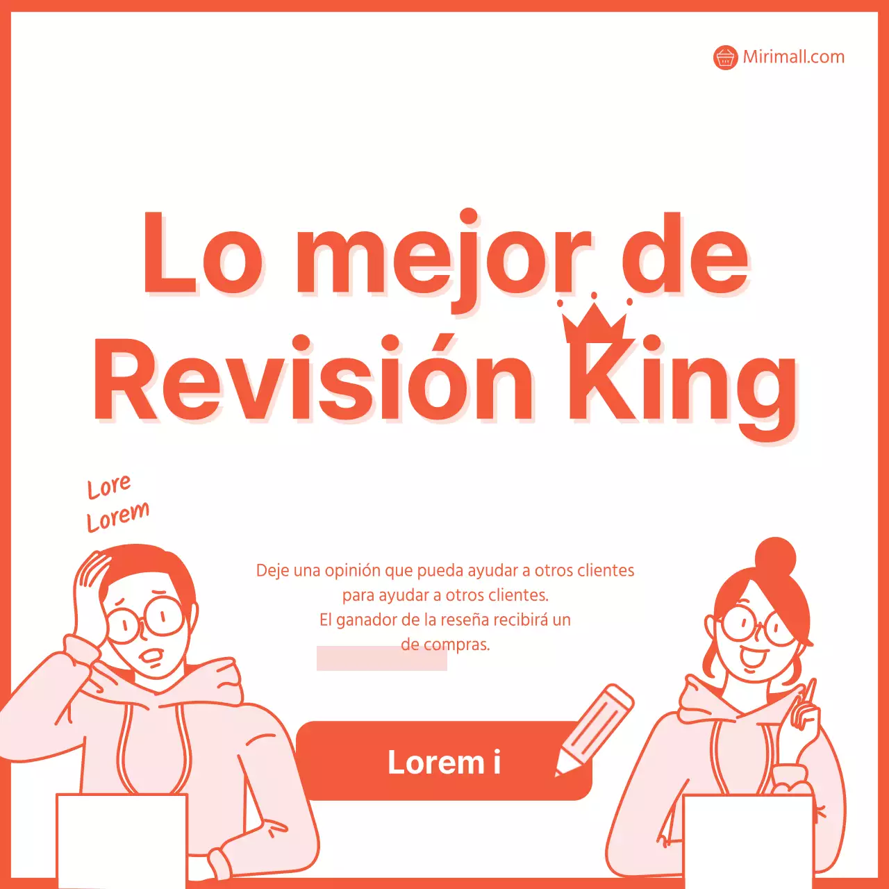 Promover un sencillo acto de revisión en blanco y naranja
