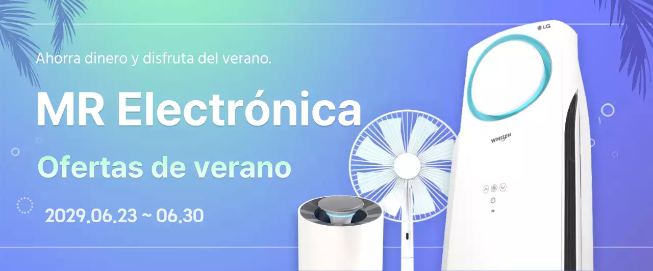 Electrónica a la venta en colores menta y azul degradados