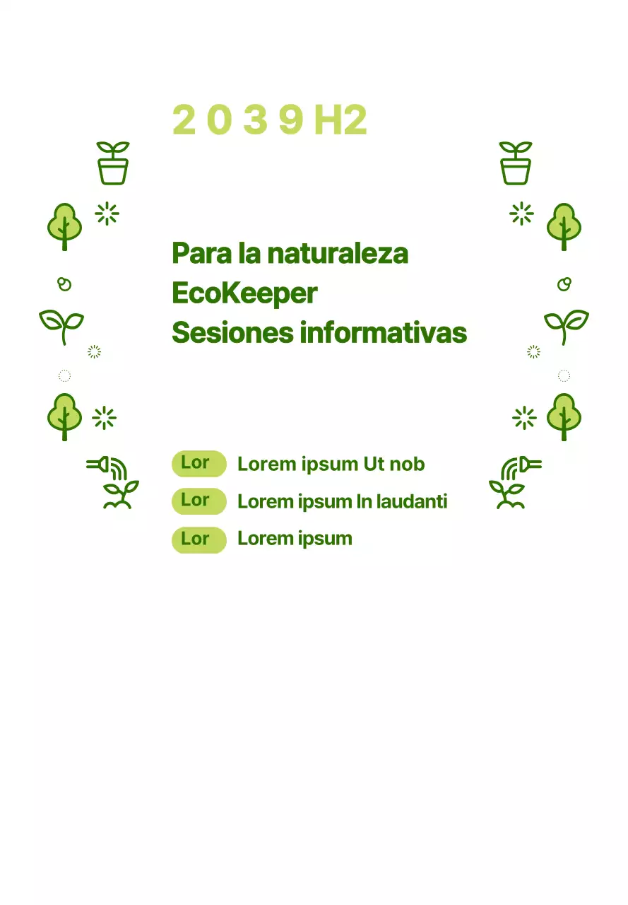Icono de la naturaleza de estilo sencillo combinado en verde y chartreuse Acerca de la información sobre la ecogestión