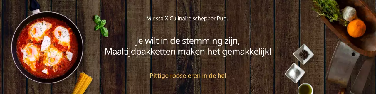 Witte en gele full-colour achtergrond concept maaltijdpakket