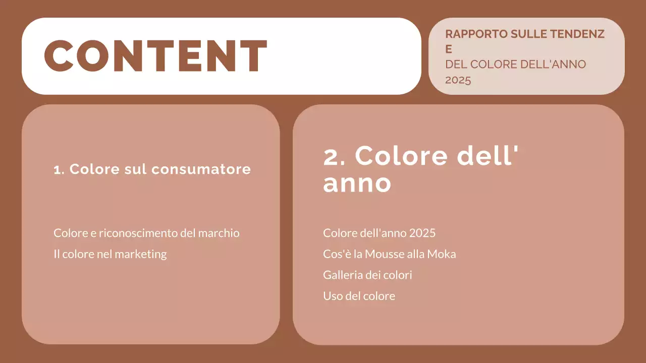 documento di relazione sulle tendenze moderne del marrone