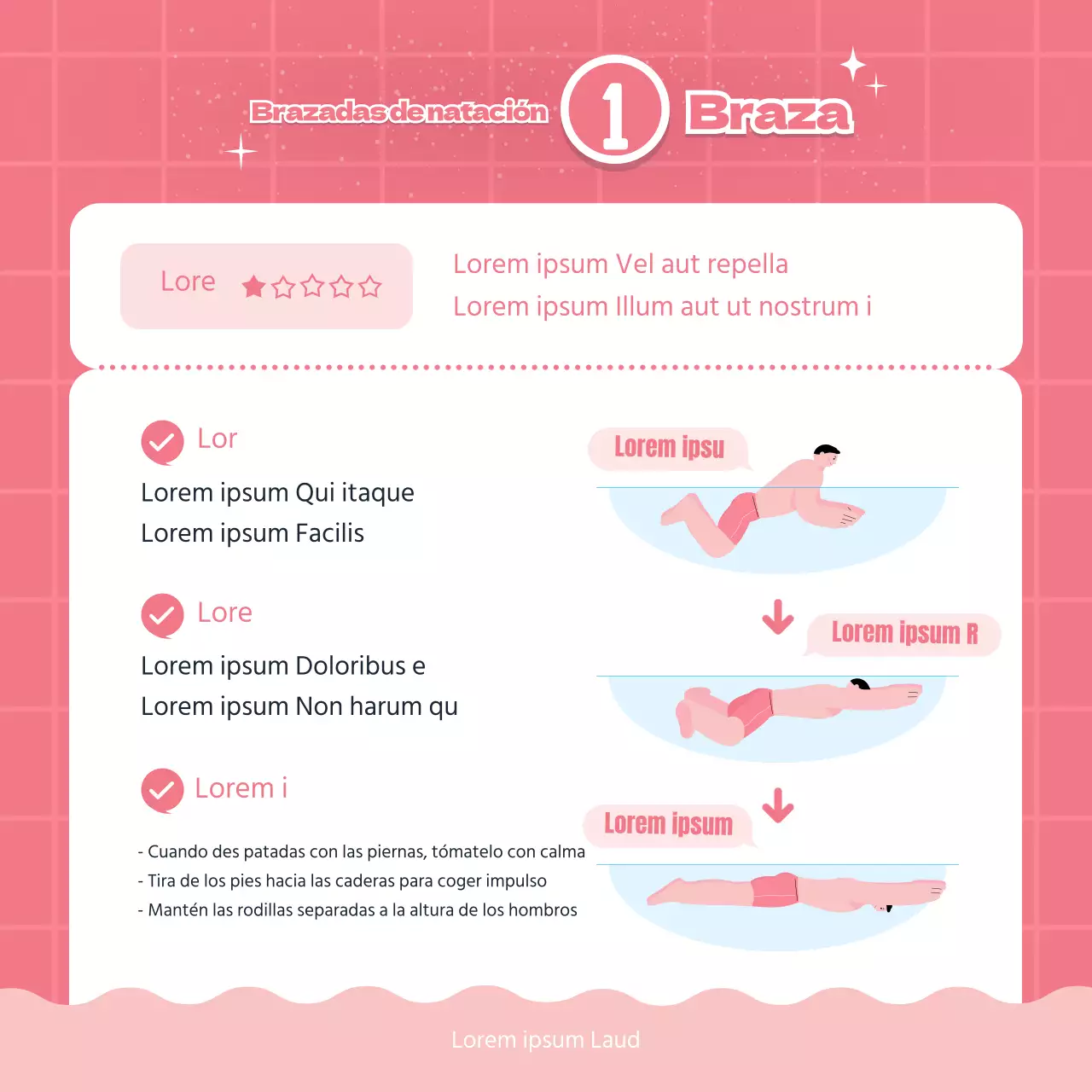 Azul Rosa Punto Ilustración de la A a la Z de Natación TarjetaNoticias