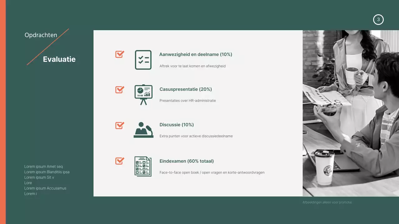 Groen-oranje syllabusontwerp