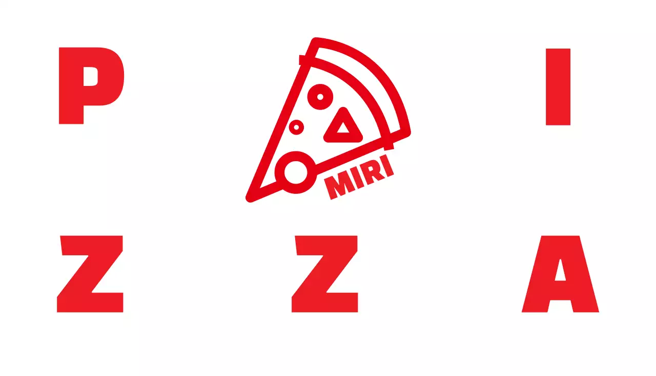 Cartão de visita de pizza ilustrado a vermelho e branco