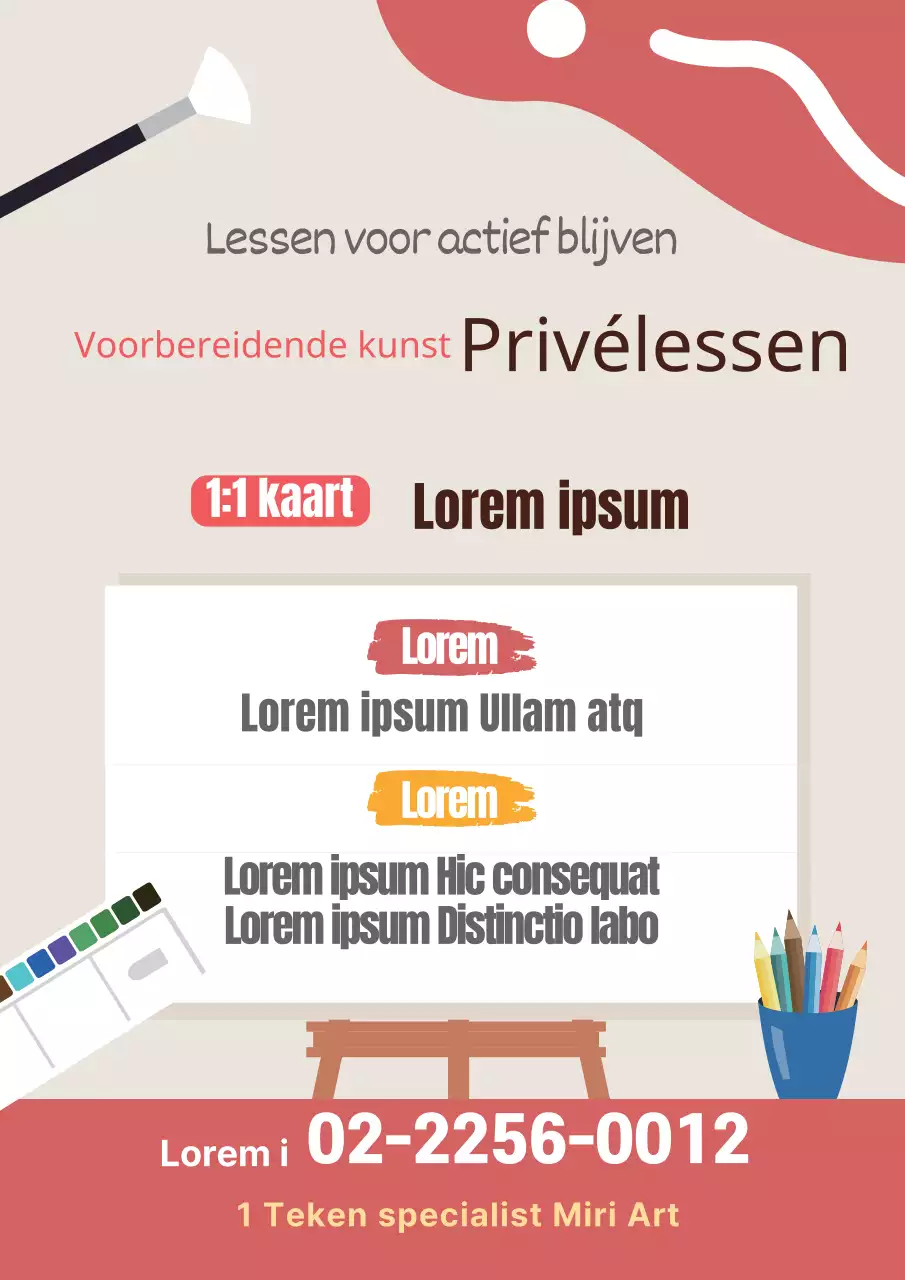 Roze illustratie nette kunstschool promotie