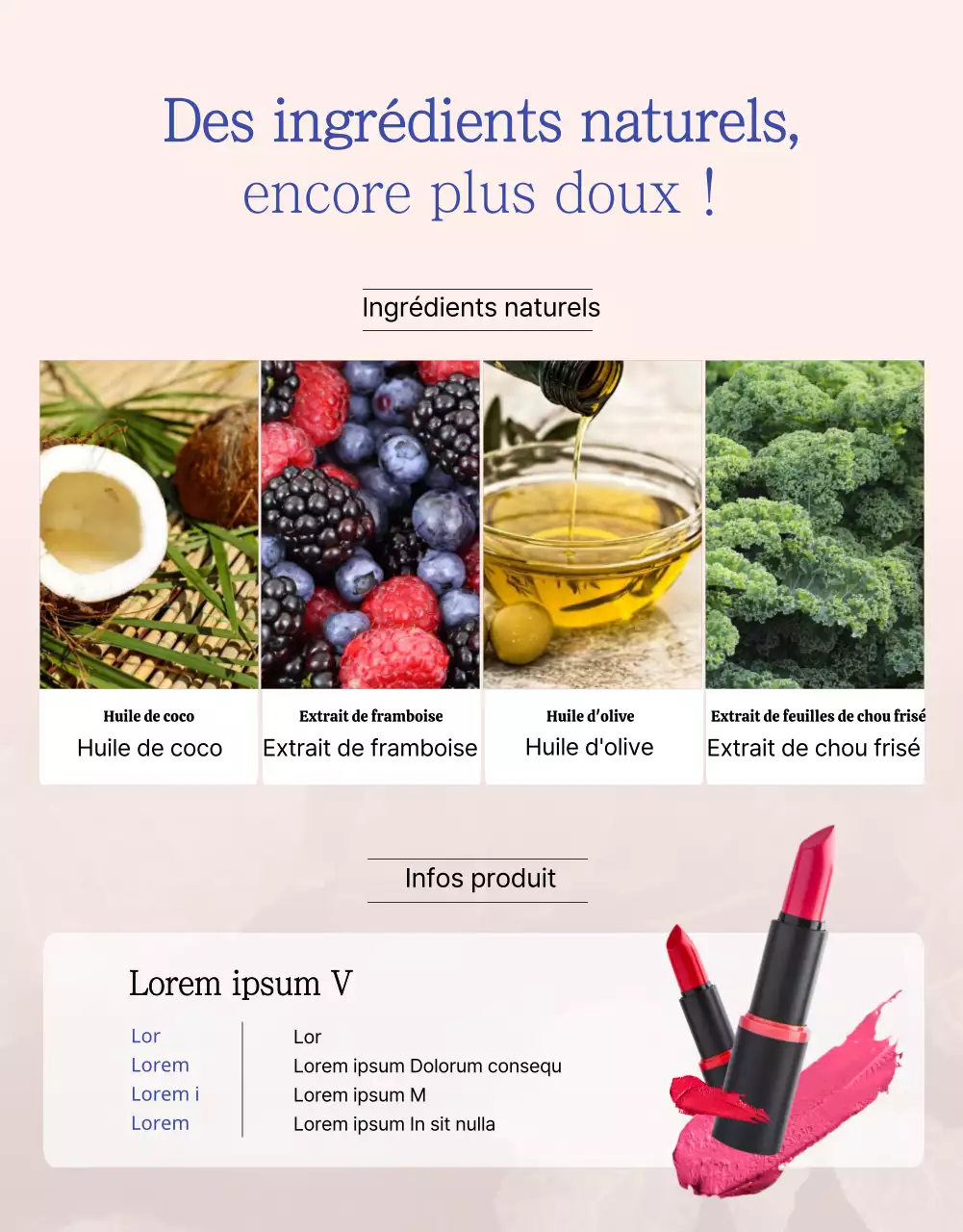 Publicité cosmétique lumineuse avec rouge à lèvres rose