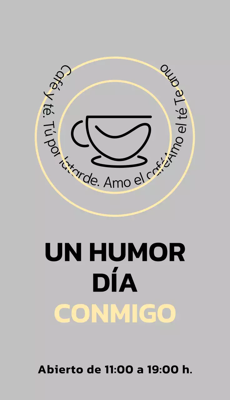 Promocione su cafetería con un sencillo logotipo circular negro y amarillo